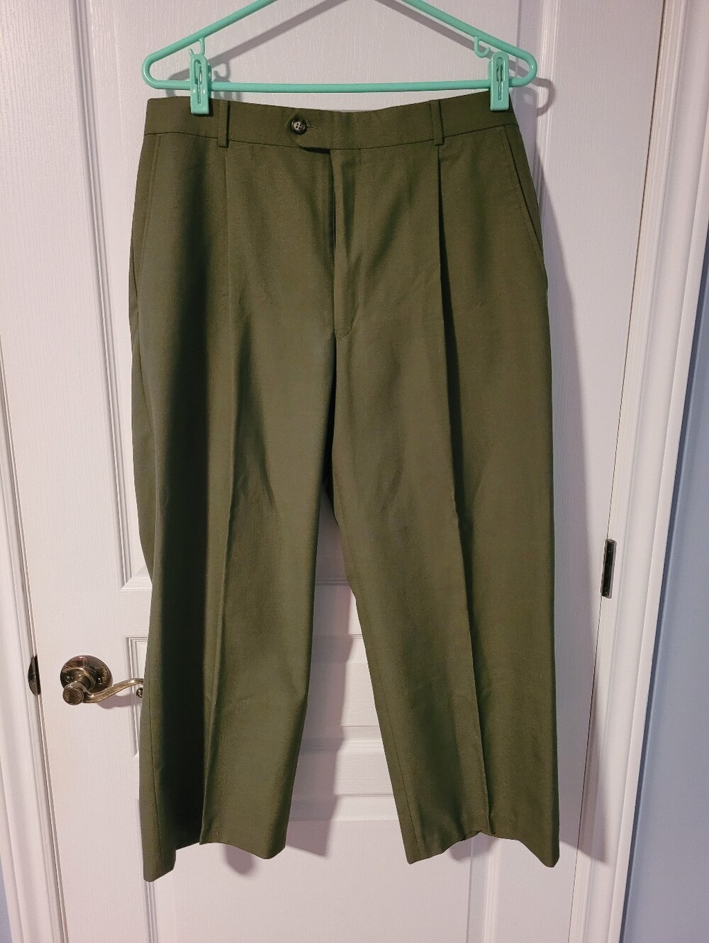 Pierre Cardin Olive Green Pleated Trousers